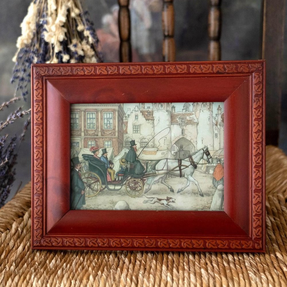 Vintage Anton Pieck Framed Print Art Dutch Wood Frame Home Decor Gift Oddities